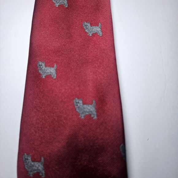 Vtg Chippmunk Creations Dog Tie /SKYE TERRIER/Burgundy - Picture 2 of 6